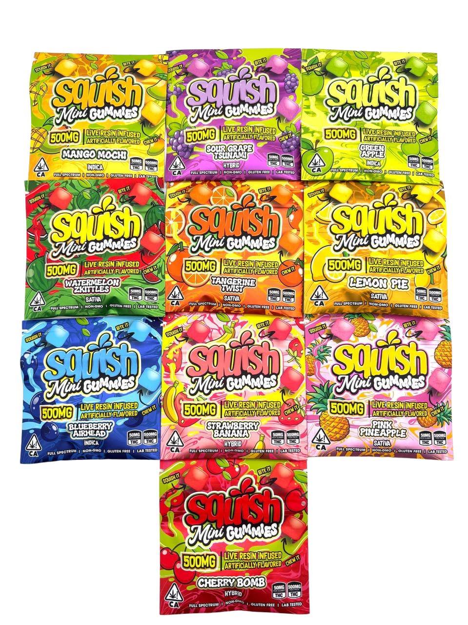 SQUISH GUMMIES MINIs by SNOOZE (LIVE RESIN INFUSED) (500mg) - Authentic