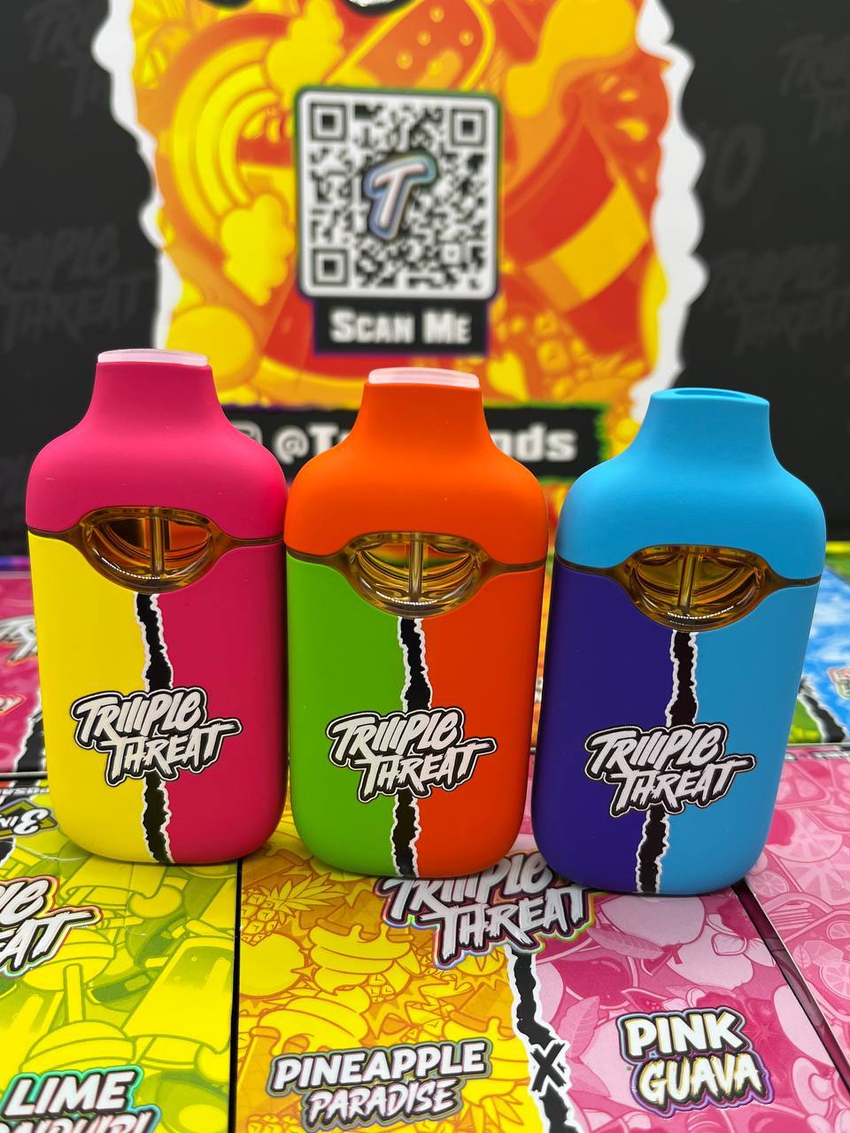 TRIOO Triple Threat 2g LR+LD Dispo + Free 1g Preroll + Free 300mg in Edibles (3 IN 1- 1/2/3)  - NEWEST Authentic media 3