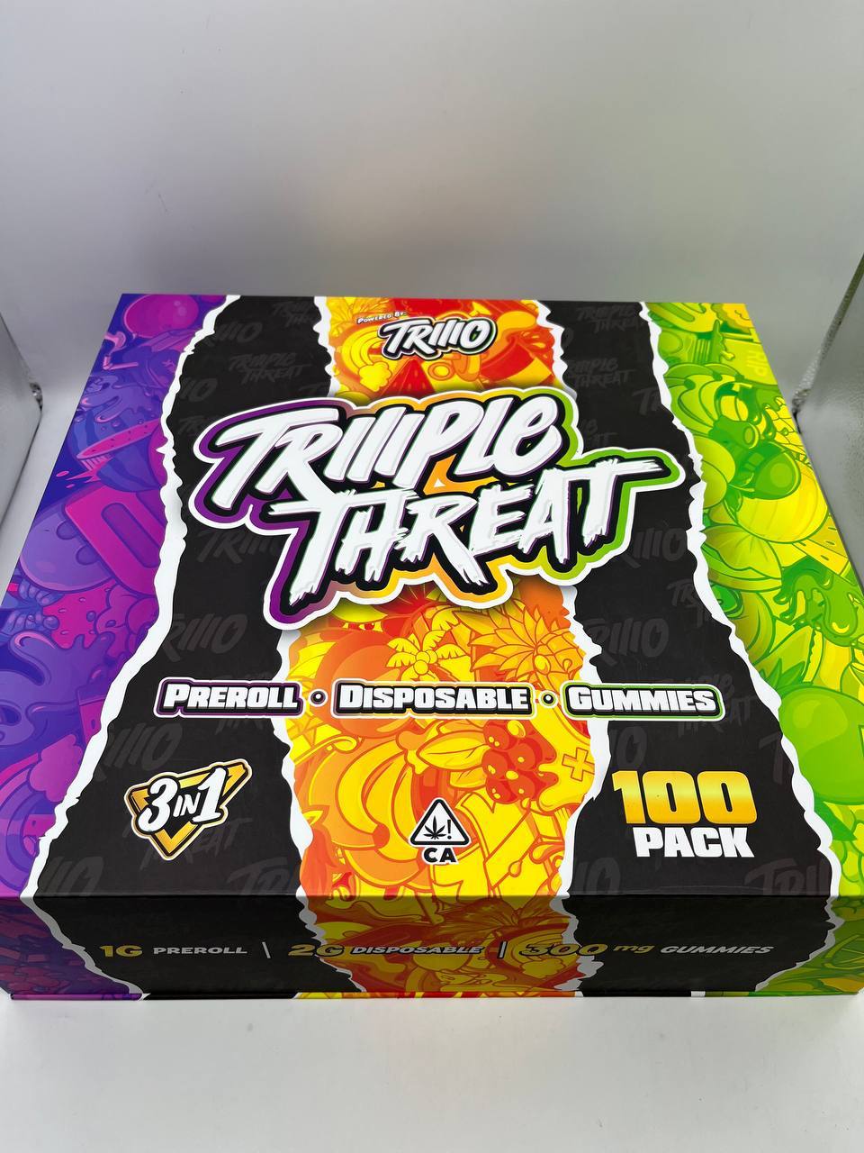 TRIOO Triple Threat 2g LR+LD Dispo + Free 1g Preroll + Free 300mg in Edibles (3 IN 1- 1/2/3)  - NEWEST Authentic media 7