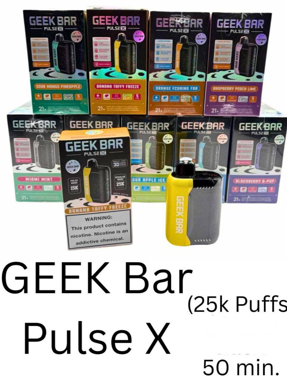 NICOTINE  - REPLICA  -  geek bar pulse X's available
