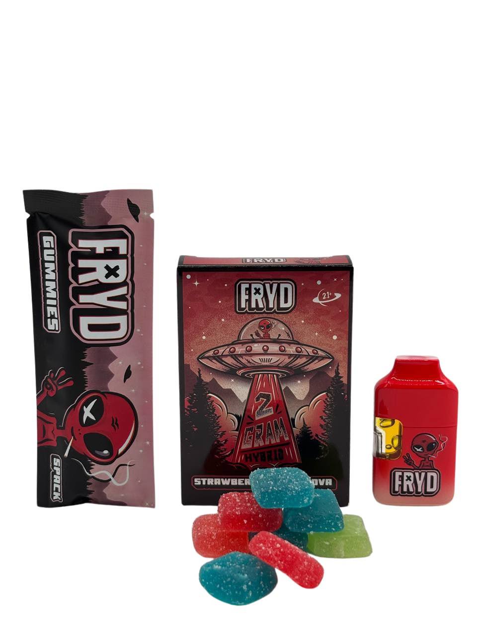 FRYD 2g LD LR Dispos WITH GUMMIES  - NEWEST REPLICAS, GAMECHANGERS.