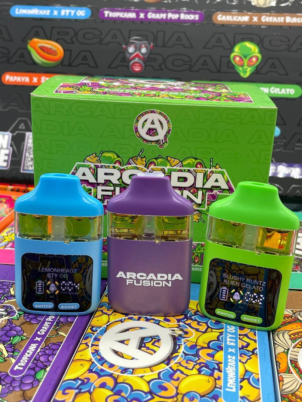 Arcadia Fusions Dual Chamber liquid diamonds + live resin 2g disposables  - NEWEST Authentic
