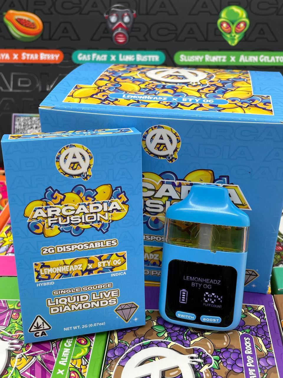 Arcadia Fusions Dual Chamber liquid diamonds + live resin 2g disposables  - NEWEST Authentic média 2