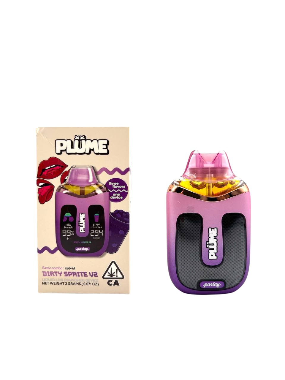 PLUME PARLAY 2g - TRIPLE FLAVOR - LD LR Dispos  - NEWEST Authentic Medium 3